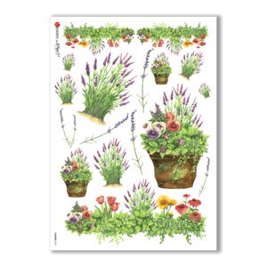 FLOWERS-0137. Papel de Arroz flores para decoupage.