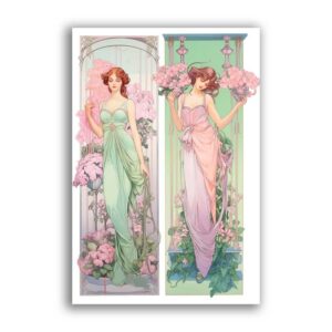 GF-ART NOUVEAU-039. Papel de arroz de gran tamaño