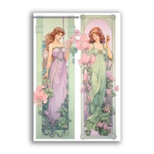 GF-ART NOUVEAU-042. Papel de arroz de gran tamaño