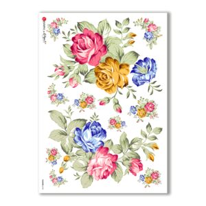 FLOWERS-0143. Papel de Arroz flores para decoupage.