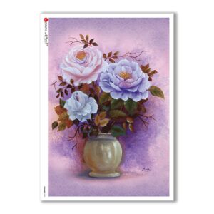 FLOWERS-0152. Papel de Arroz flores para decoupage.