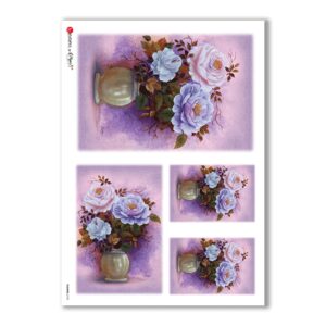 FLOWERS-0153. Papel de Arroz flores para decoupage.