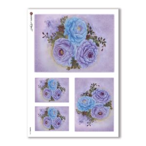 FLOWERS-0154. Papel de Arroz flores para decoupage.