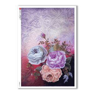 FLOWERS-0155. Papel de Arroz flores para decoupage.