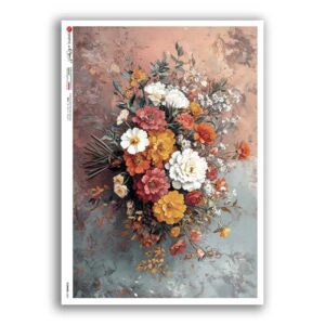 FLOWERS-0429. Papel de Arroz flores para decoupage.