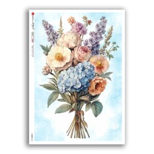 FLOWERS-0434. Papel de Arroz flores para decoupage.