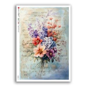 FLOWERS-0437. Papel de Arroz flores para decoupage.