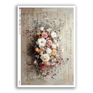FLOWERS-0438. Papel de Arroz flores para decoupage.
