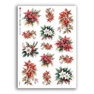 FLOWERS-0442. Papel de Arroz flores para decoupage.