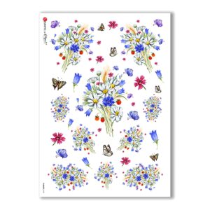 FLOWERS-0169. Papel de Arroz victoriano flores para decoupage.