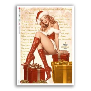 PINUP-0052. Papel de Arroz pin-up para decoupage.