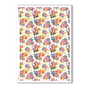 FLOWERS-0170. Papel de Arroz victoriano flores para decoupage.