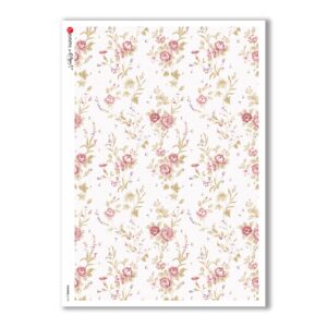 FLOWERS-0174. Papel de Arroz victoriano flores para decoupage.