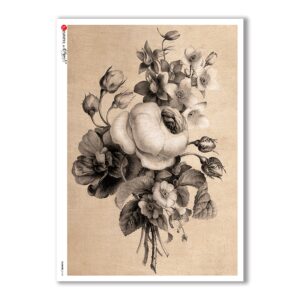 FLOWERS-0184. Papel de Arroz victorian flores para decoupage.