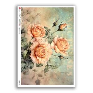 FLOWERS-0443. Papel de Arroz flores para decoupage.