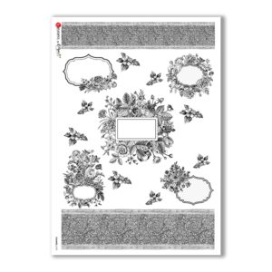 FLOWERS-0190. Papel de Arroz victoriano flores para decoupage.