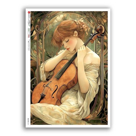 NOUVEAU-0069. Papel de Arroz art nouveau para decoupage.