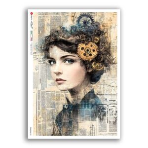 STEAMPUNK-0001. Papel de Arroz punk para decoupage.