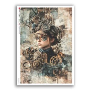 STEAMPUNK-0004. Papel de Arroz punk para decoupage.