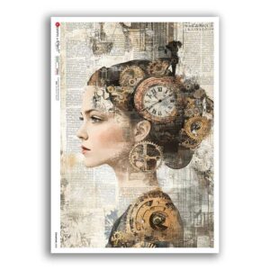 STEAMPUNK-0008. Papel de Arroz punk para decoupage.