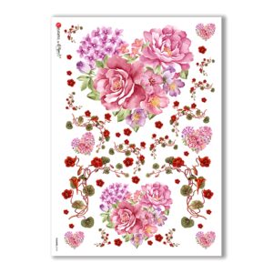 FLOWERS-0194. Papel de Arroz flores para decoupage.