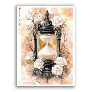 TIME-0064. Papel de Arroz relojes para decoupage.