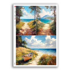 VIEWS-0235. Papel de Arroz paisajes para decoupage.