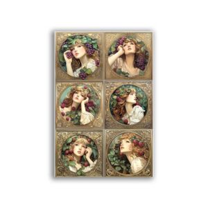GF-ART NOUVEAU-054. Papel de arroz de gran tamaño