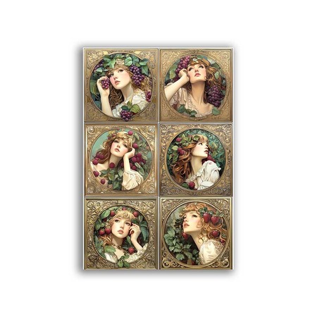 GF-ART NOUVEAU-054. Papel de arroz de gran tamaño