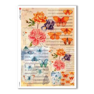 FLOWERS-0204. Papel de Arroz flores para decoupage.
