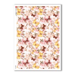 FLOWERS-0206. Papel de Arroz flores para decoupage.