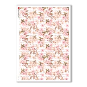 FLOWERS-0207. Papel de Arroz flores para decoupage.