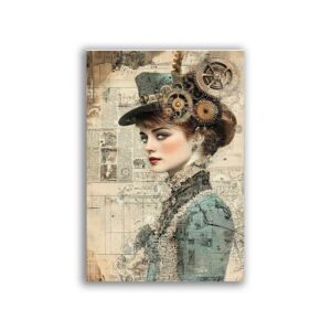 GF-STEAMPUNK-003. Papel de arroz de gran tamaño