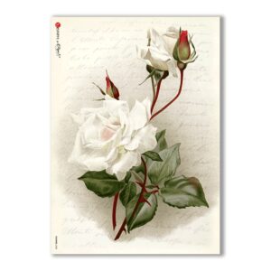 FLOWERS-0208. Papel de Arroz victoriano flores para decoupage.