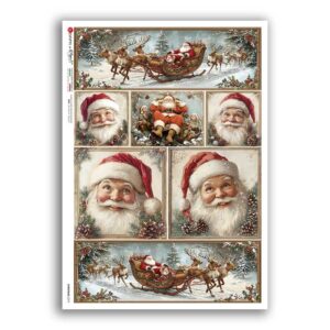 CHRISTMAS-0373. Papel de Arroz victoriano Navidad para decoupage.