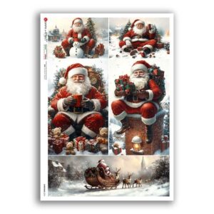 CHRISTMAS-0374. Papel de Arroz victoriano Navidad para decoupage.