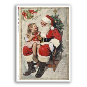 CHRISTMAS-0375. Papel de Arroz victoriano Navidad para decoupage.