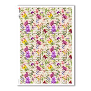 FLOWERS-0212. Papel de Arroz flores para decoupage.