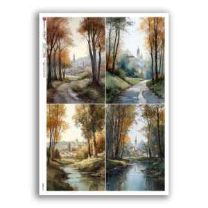 VIEWS-0237. Papel de Arroz paisajes para decoupage.