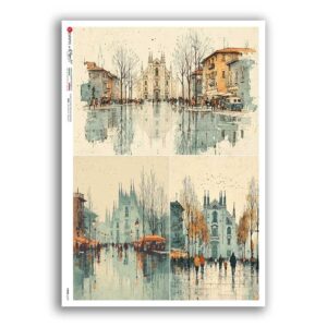 VIEWS-0239. Papel de Arroz paisajes para decoupage.