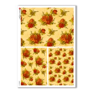 FLOWERS-0222. Papel de Arroz flores para decoupage.