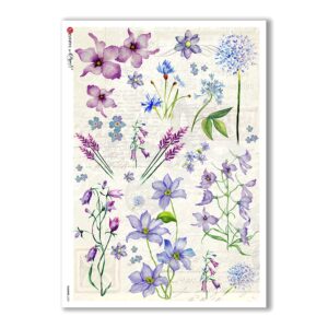 FLOWERS-0229. Papel de Arroz flores para decoupage.