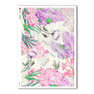 FLOWERS-0237. Papel de Arroz flores para decoupage.