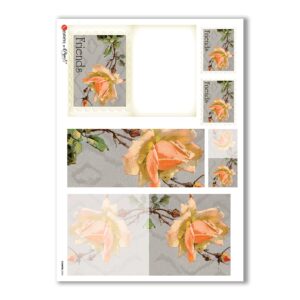FLOWERS-0245. Papel de Arroz victoriano flores para decoupage.