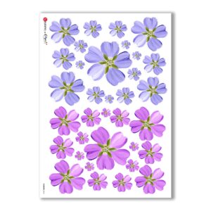 FLOWERS-0263. Papel de Arroz flores para decoupage.