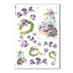 FLOWERS-0268. Papel de Arroz victoriano flores para decoupage.