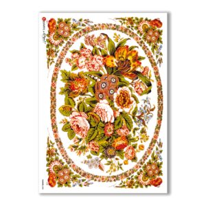 FLOWERS-0280. Papel de Arroz victoriano flores para decoupage.
