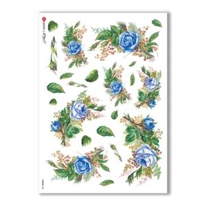 FLOWERS-0282. Papel de Arroz victoriano flores para decoupage.