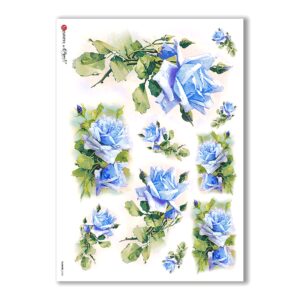 FLOWERS-0283. Papel de Arroz victoriano flores para decoupage.