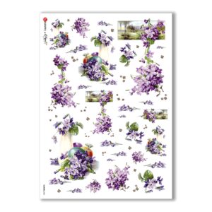 FLOWERS-0285. Papel de Arroz victoriano flores para decoupage.